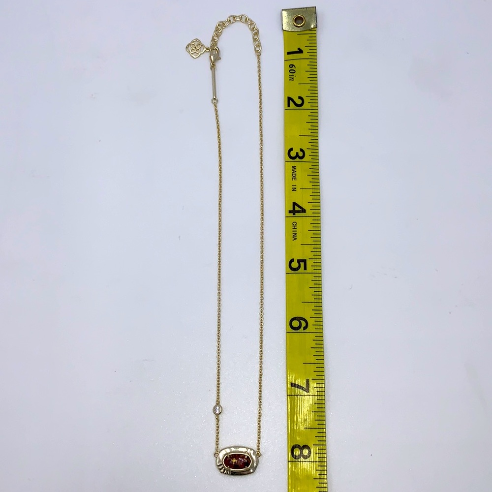 Kendra Scott Anna Necklace and Small Drop Earrings Set in Maroon Jade - Picture 7 of 11
